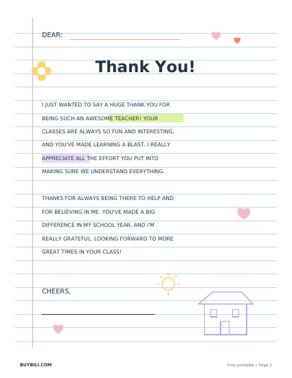 Page 1: Thank You! note (re-created printable version of our Pinterest design)